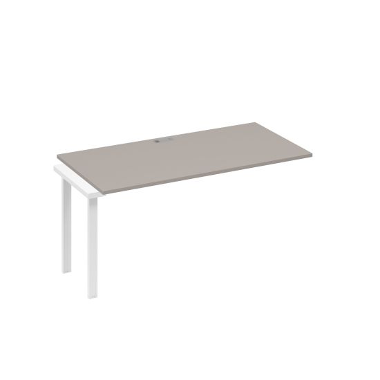 Секция стола 160 с опорами UNO для рабочей станции мокко премиум / металлокаркас белый