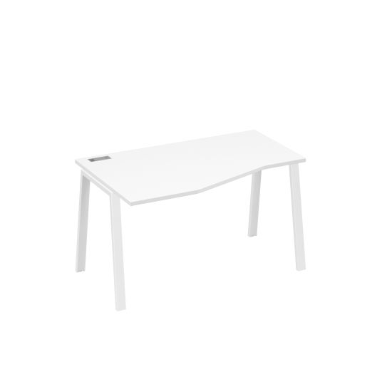 Стол эргономичный левый металлокаркас TRE Техно белый премиум / металлокаркас белый
