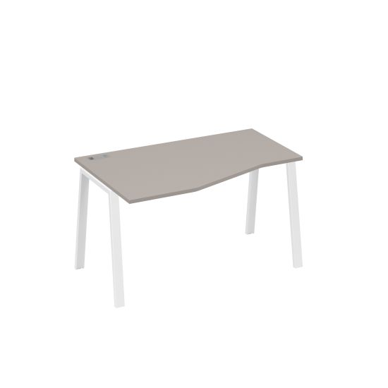Стол эргономичный левый металлокаркас TRE Техно мокко премиум / металлокаркас белый