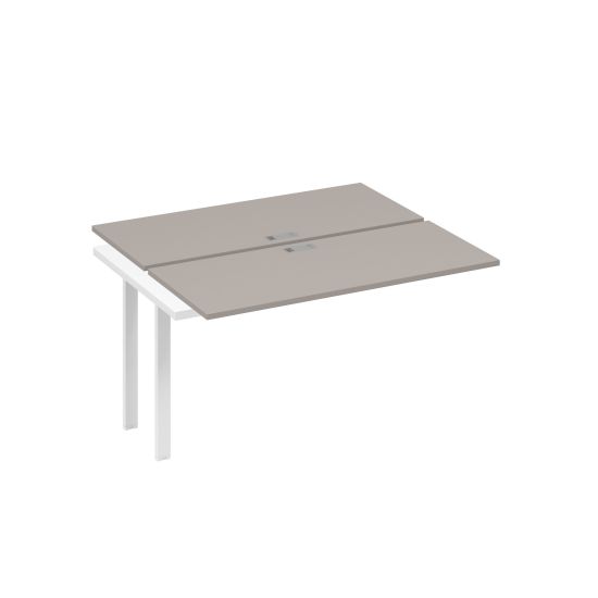 Секция стола рабочей станции на металлокаркасе UNO (2х140) мокко премиум / металлокаркас белый