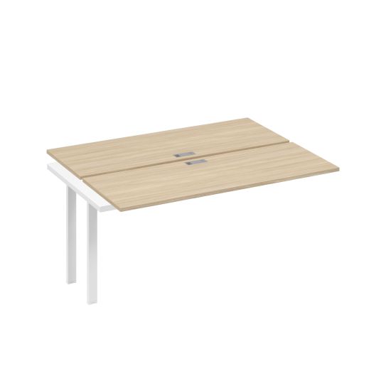 Секция стола рабочей станции на металлокаркасе UNO (2х160) дуб скандинавский / металлокаркас белый