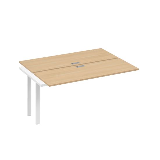Секция стола рабочей станции на металлокаркасе UNO (2х160) натуральный дуб / металлокаркас белый