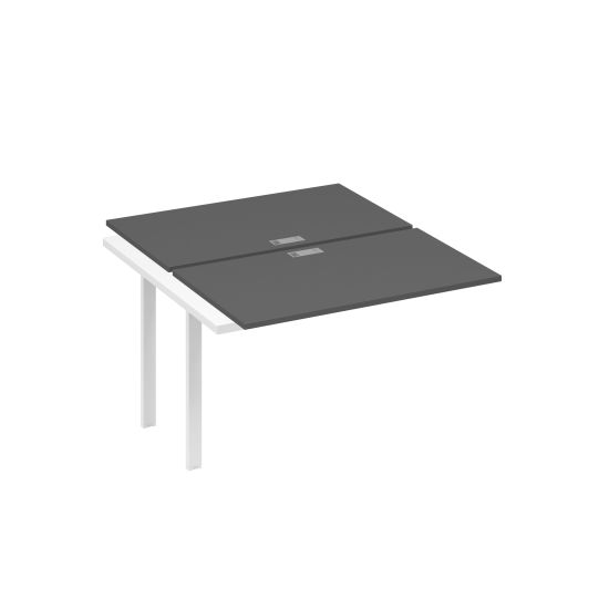 Секция рабочей станции на металлокаркасе UNO (2х120) антрацит премиум / металлокаркас белый