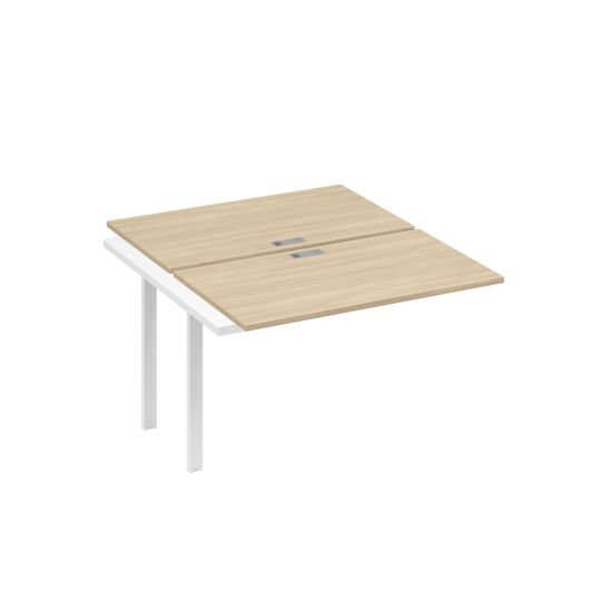 Секция рабочей станции на металлокаркасе UNO (2х120) дуб скандинавский / металлокаркас белый
