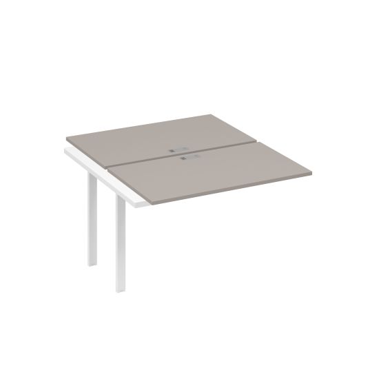 Секция рабочей станции на металлокаркасе UNO (2х120) мокко премиум / металлокаркас белый