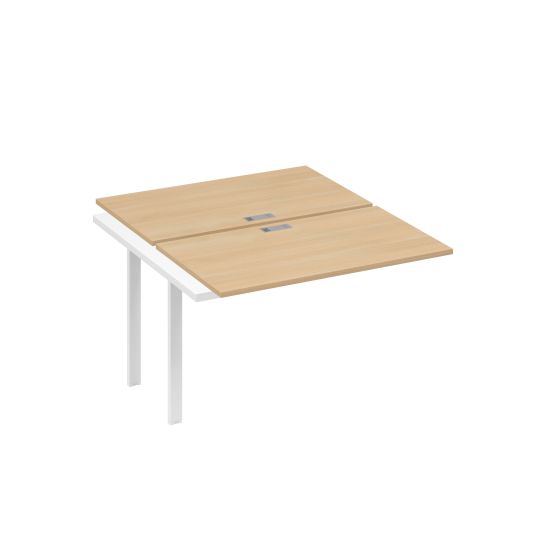 Секция рабочей станции на металлокаркасе UNO (2х120) натуральный дуб / металлокаркас белый