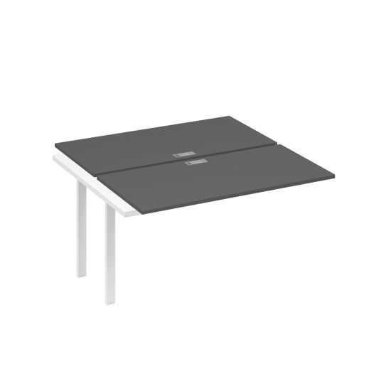 Секция (2х140) стола рабочей станции опоры UNO антрацит премиум / металлокаркас белый