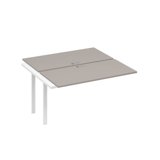 Секция (2х140) стола рабочей станции опоры UNO мокко премиум / металлокаркас белый