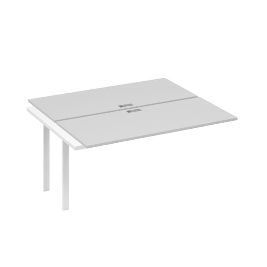Секция стола 2х160 рабочей станции на каркасе UNO серый / металлокаркас белый