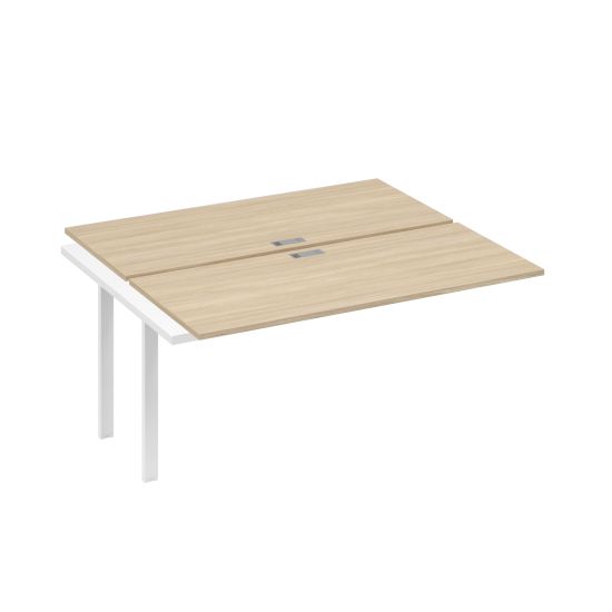 Секция стола 2х160 рабочей станции на каркасе UNO дуб скандинавский / металлокаркас белый