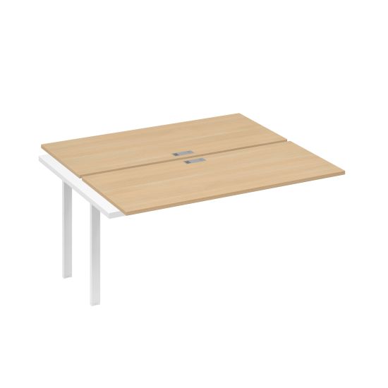 Секция стола 2х160 рабочей станции на каркасе UNO натуральный дуб / металлокаркас белый