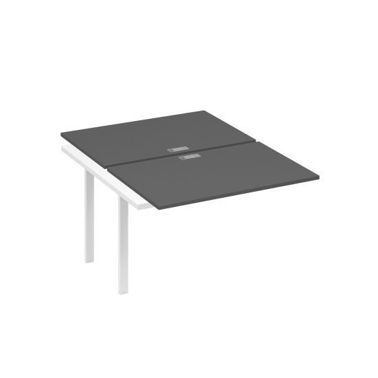 Секция стола станции на каркасе UNO 2х120 антрацит премиум / металлокаркас белый