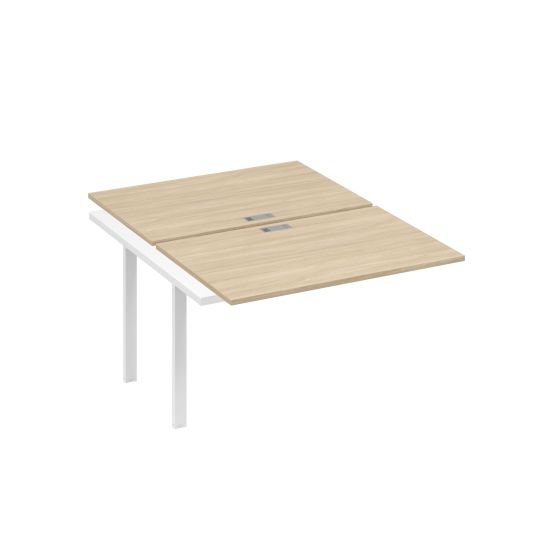 Секция стола станции на каркасе UNO 2х120 дуб скандинавский / металлокаркас белый