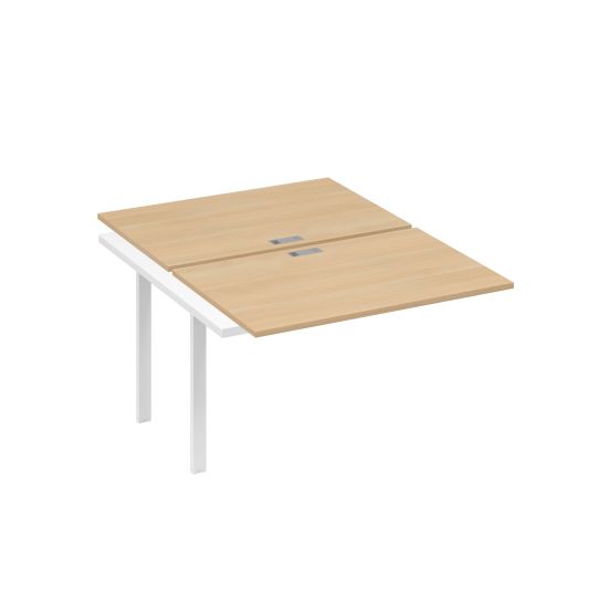 Секция стола станции на каркасе UNO 2х120 натуральный дуб / металлокаркас белый