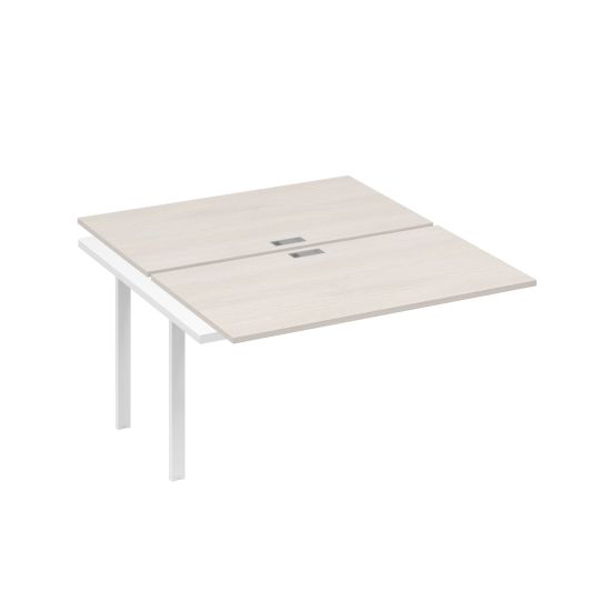 Секция стола рабочей станции 2х140 на каркасе UNO дуб / металлокаркас белый