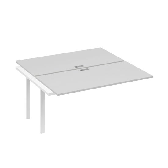 Секция стола рабочей станции 2х160 с металлокаркасом UNO серый / металлокаркас белый