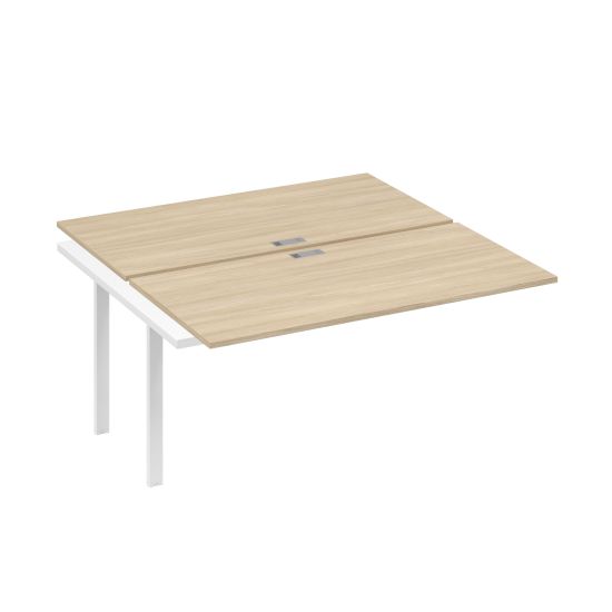 Секция стола рабочей станции 2х160 с металлокаркасом UNO дуб скандинавский / металлокаркас белый