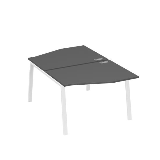 Рабочая станция со столами Техно на металлокаркасе TRE (2х120) антрацит премиум / металлокаркас белый