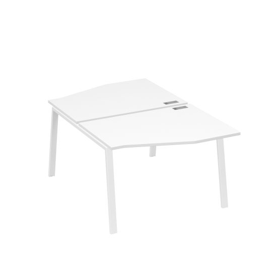 Рабочая станция со столами Техно на металлокаркасе TRE (2х120) белый премиум / металлокаркас белый