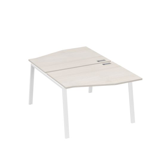 Рабочая станция со столами Техно на металлокаркасе TRE (2х120) дуб / металлокаркас белый