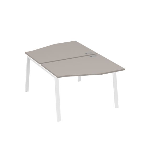 Рабочая станция со столами Техно на металлокаркасе TRE (2х120) мокко премиум / металлокаркас белый