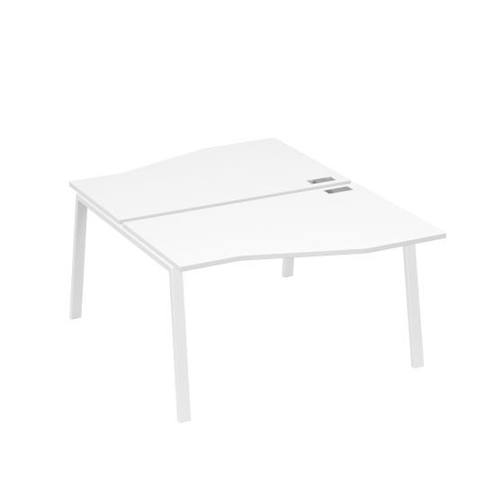 Рабочая станция столы Техно (2х140) каркас TRE белый премиум / металлокаркас белый
