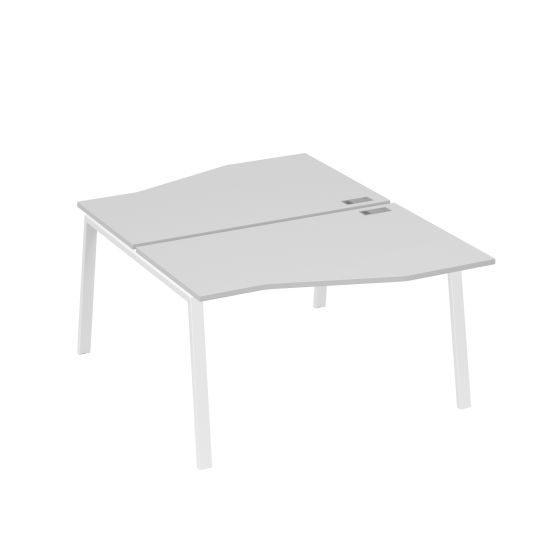 Рабочая станция столы Техно (2х140) каркас TRE серый / металлокаркас белый
