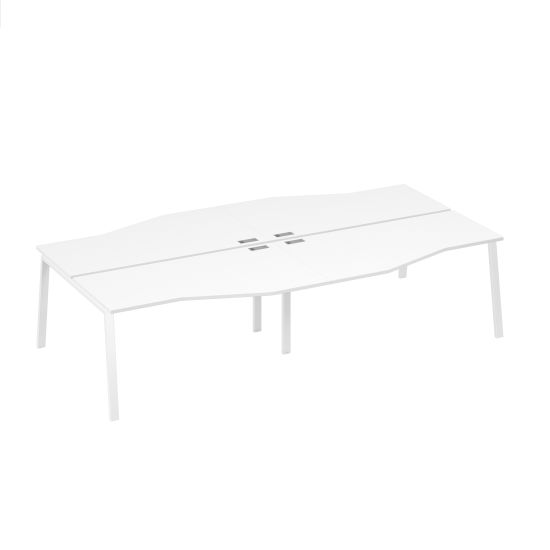 Станция на каркасе TRE со столами Техно 4х160 белый премиум / металлокаркас белый