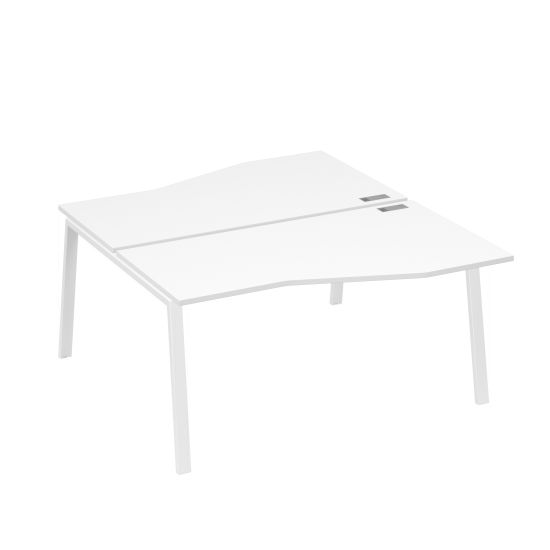 Рабочая станция (2х160) столы Техно на опорах TRE белый премиум / металлокаркас белый