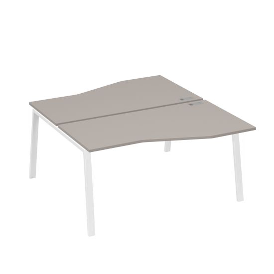 Рабочая станция (2х160) столы Техно на опорах TRE мокко премиум / металлокаркас белый