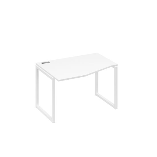 Стол эргономичный металлокаркас QUATTRO Техно левый белый премиум / металлокаркас белый