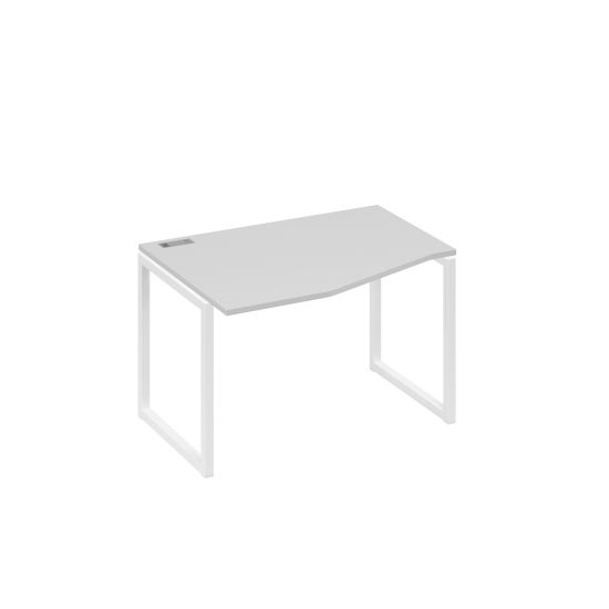 Стол эргономичный металлокаркас QUATTRO Техно левый серый / металлокаркас белый