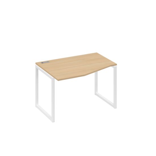 Стол эргономичный металлокаркас QUATTRO Техно левый натуральный дуб / металлокаркас белый
