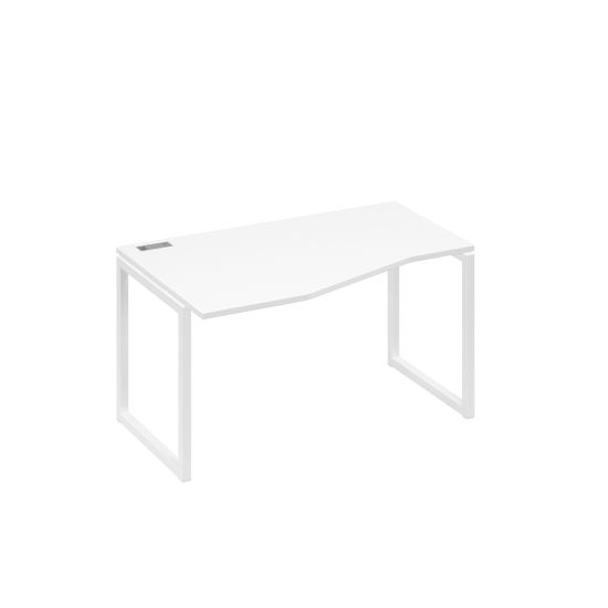 Стол левый эргономичный Техно металлокаркас QUATTRO белый премиум / металлокаркас белый