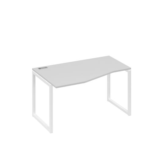 Стол левый эргономичный Техно металлокаркас QUATTRO серый / металлокаркас белый