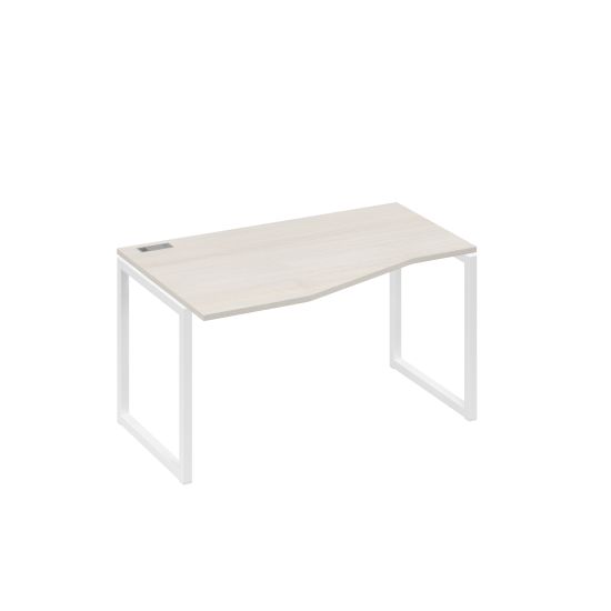 Стол левый эргономичный Техно металлокаркас QUATTRO дуб / металлокаркас белый