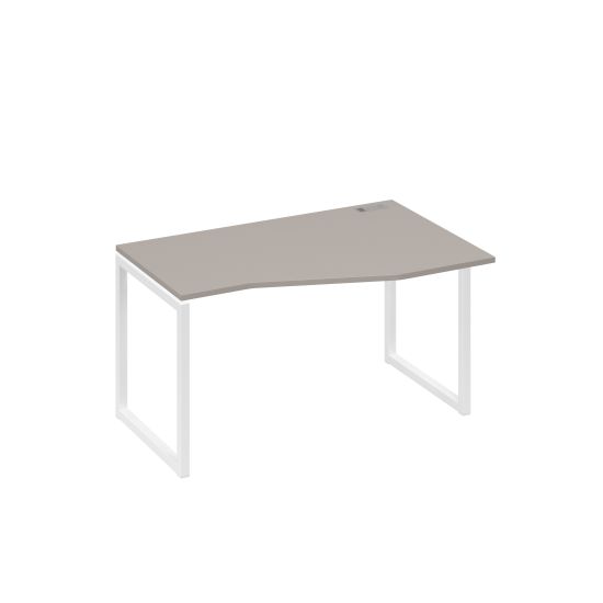 Стол правый Техно на металлокаркасе QUATTRO эргономичный мокко премиум / металлокаркас белый