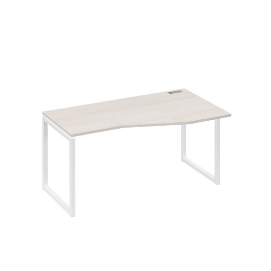Стол на металлокаркасе QUATTRO эргономичный правый Техно дуб / металлокаркас белый