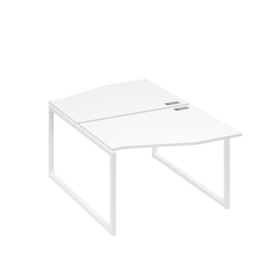 Рабочая станция каркас QUATTRO (2х120) столы Техно белый премиум / металлокаркас белый