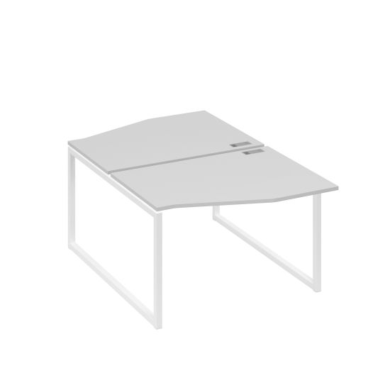 Рабочая станция каркас QUATTRO (2х120) столы Техно серый / металлокаркас белый