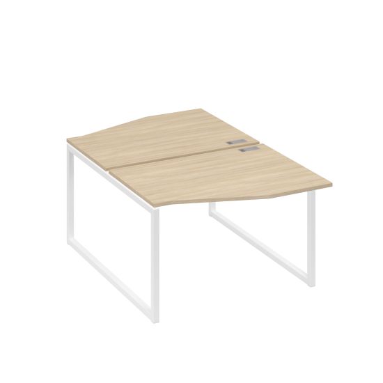 Рабочая станция каркас QUATTRO (2х120) столы Техно дуб скандинавский / металлокаркас белый