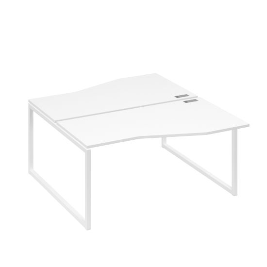 Станция каркас QUATTRO столы 2х160 Техно эргономичные белый премиум / металлокаркас белый