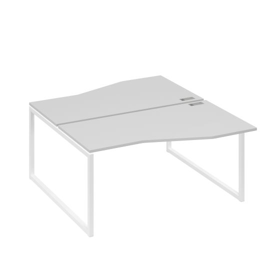 Станция каркас QUATTRO столы 2х160 Техно эргономичные серый / металлокаркас белый
