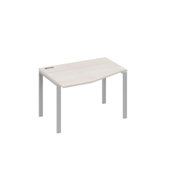 Стол на металлокаркасе UNO эргономичный левый Техно дуб / металлокаркас серый