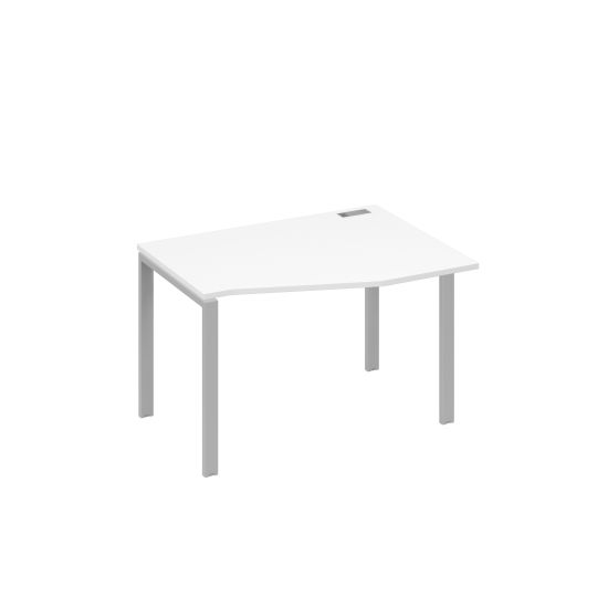 Стол правый Техно эргономичный на металлокаркасе UNO белый премиум / металлокаркас серый