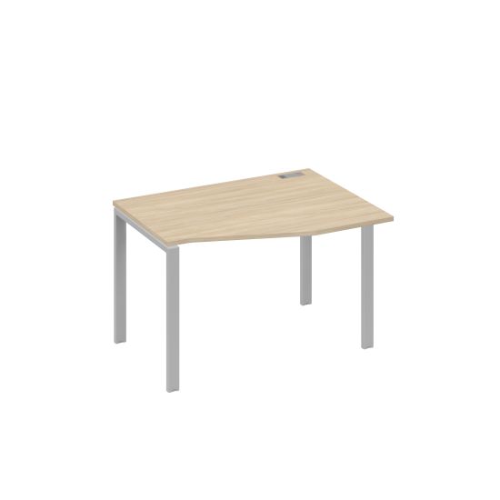 Стол правый Техно эргономичный на металлокаркасе UNO дуб скандинавский / металлокаркас серый