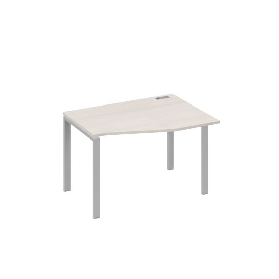 Стол правый Техно эргономичный на металлокаркасе UNO дуб / металлокаркас серый