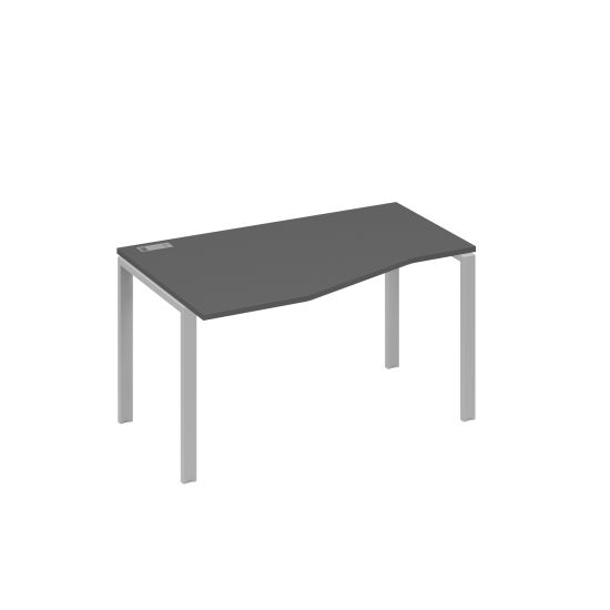 Стол левый Техно на металлокаркасе UNO эргономичный антрацит премиум / металлокаркас серый