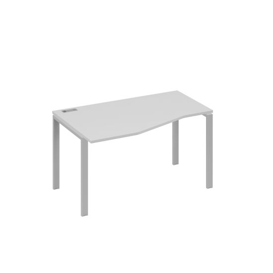 Стол левый Техно на металлокаркасе UNO эргономичный серый / металлокаркас серый