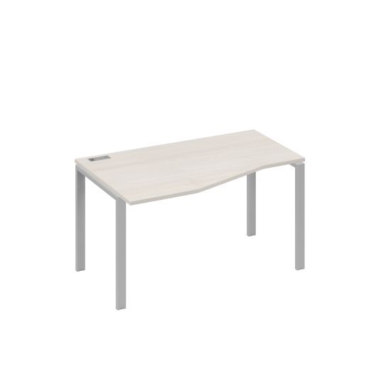 Стол левый Техно на металлокаркасе UNO эргономичный дуб / металлокаркас серый